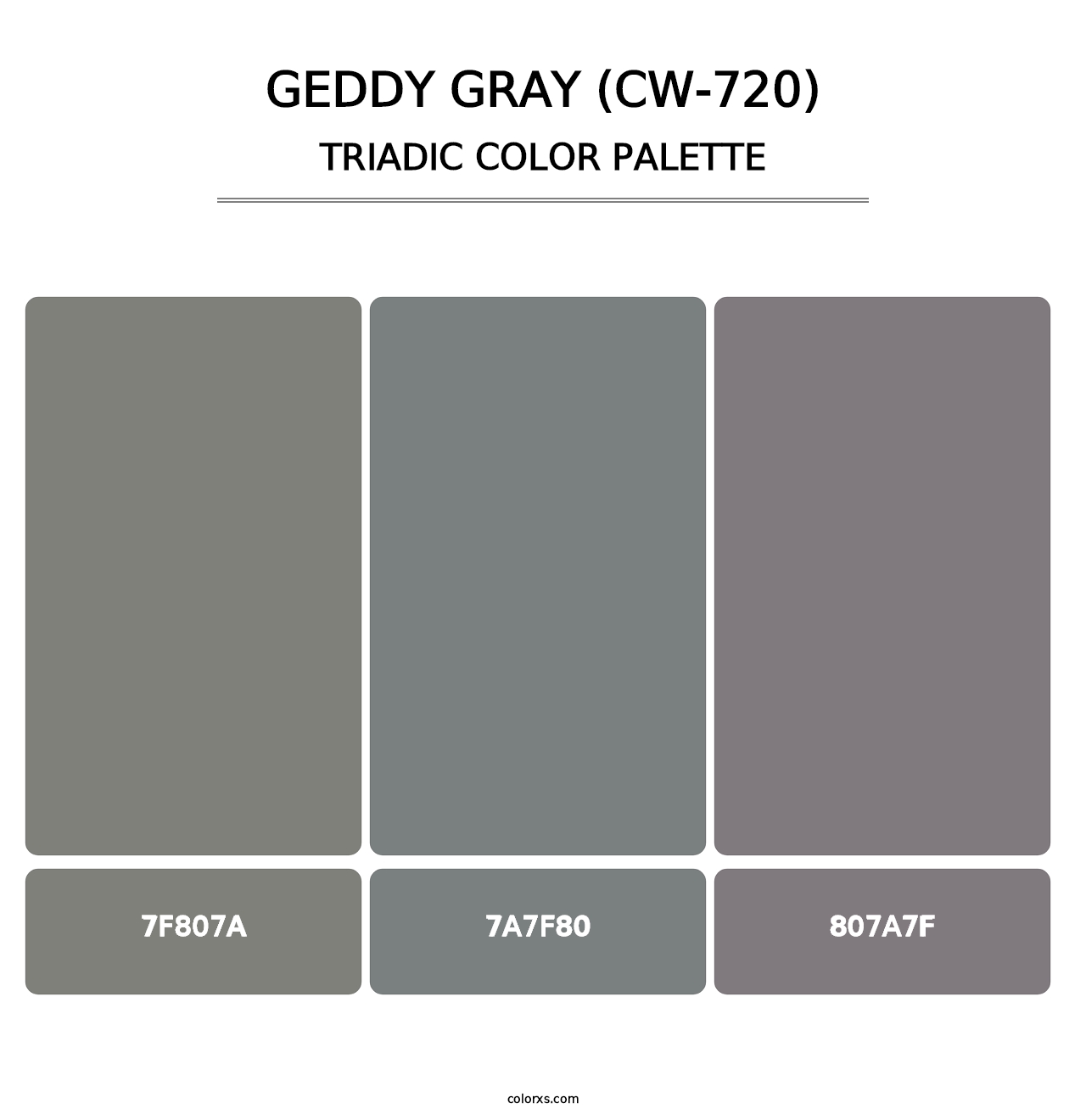 Geddy Gray (CW-720) - Triadic Color Palette