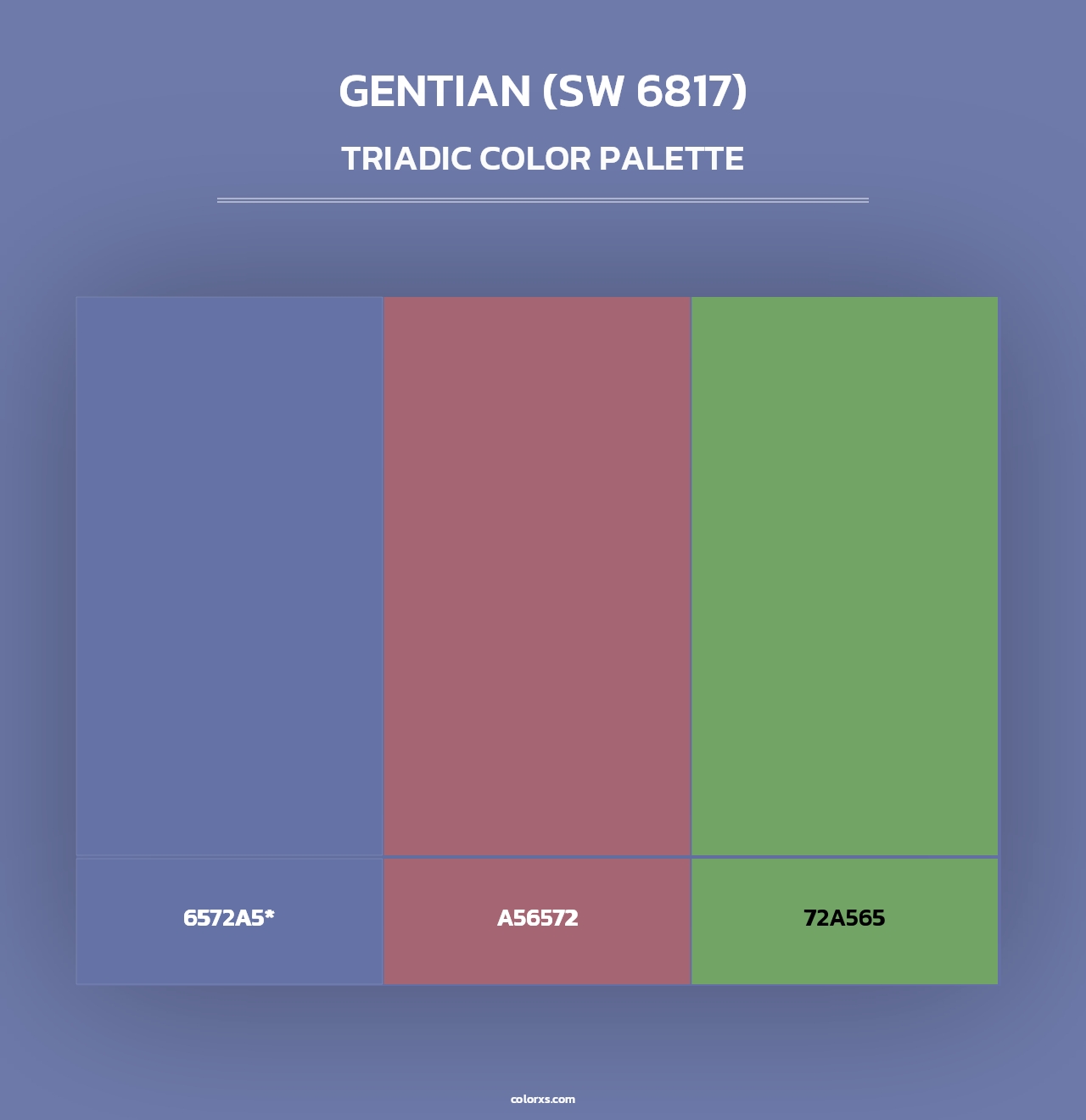 Gentian (SW 6817) - Triadic Color Palette
