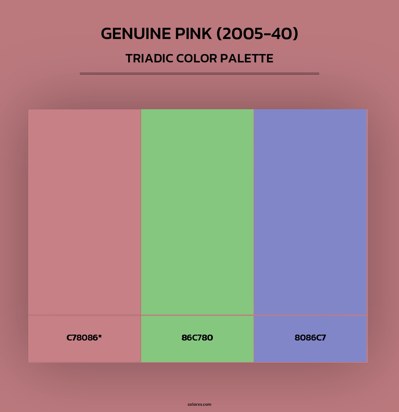 Genuine Pink (2005-40) - Triadic Color Palette