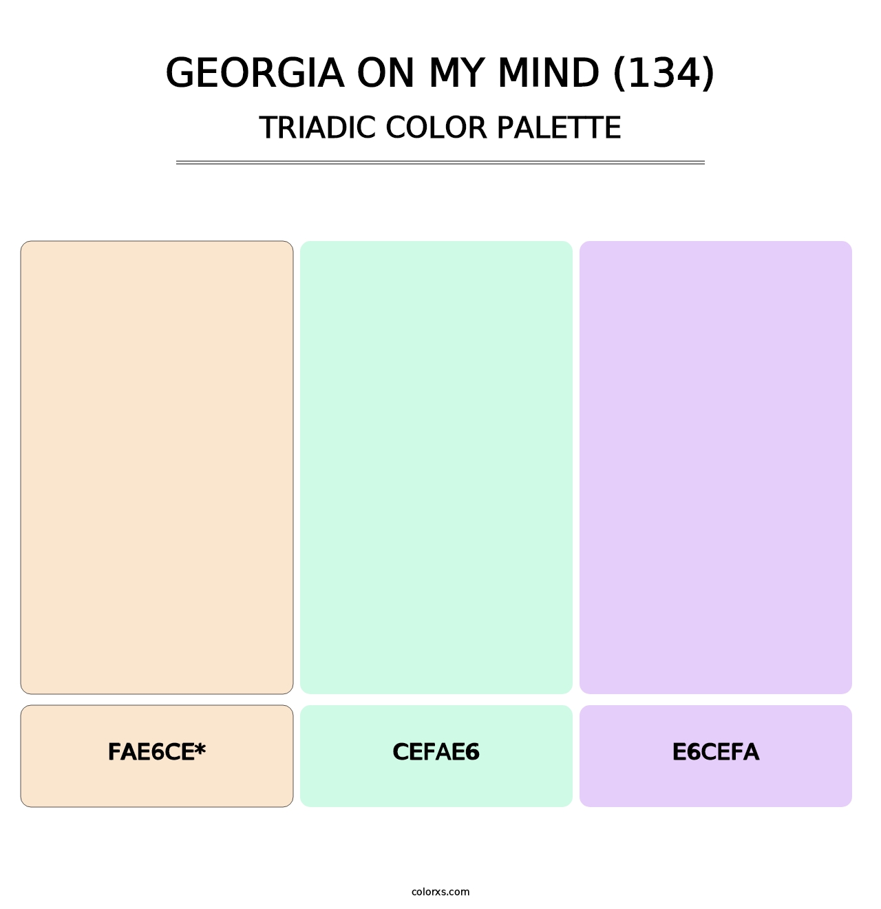 Georgia On My Mind (134) - Triadic Color Palette