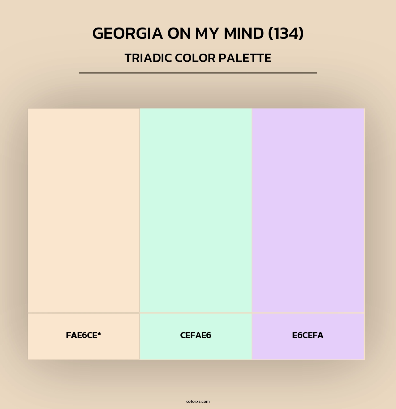Georgia On My Mind (134) - Triadic Color Palette