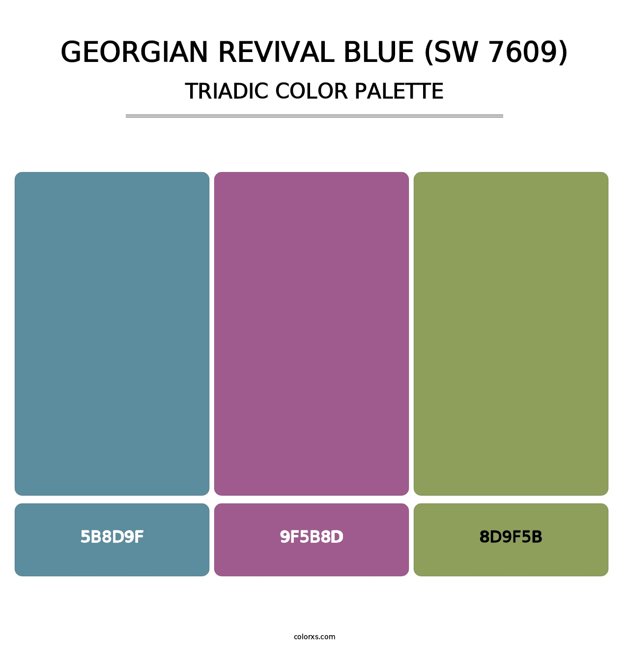 Georgian Revival Blue (SW 7609) - Triadic Color Palette