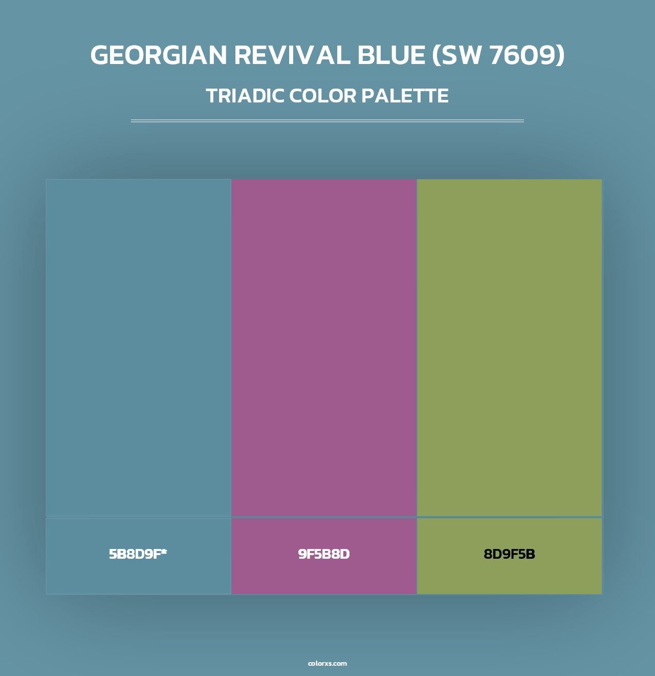 Georgian Revival Blue (SW 7609) - Triadic Color Palette