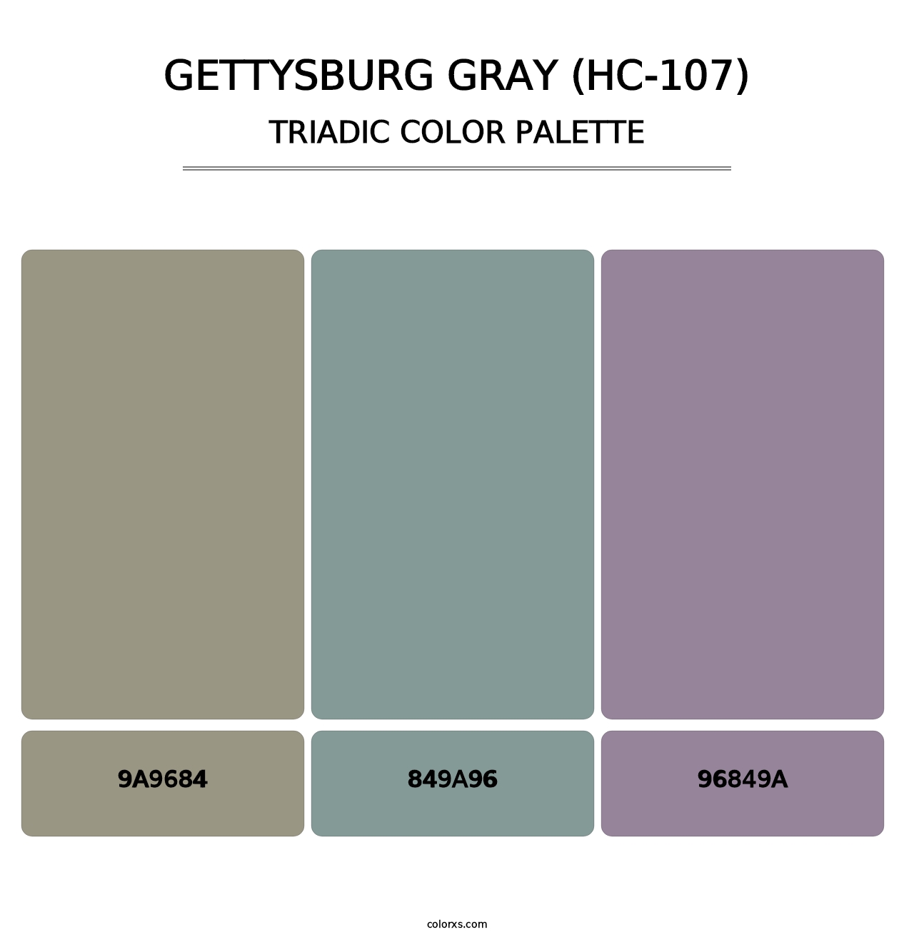 Gettysburg Gray (HC-107) - Triadic Color Palette
