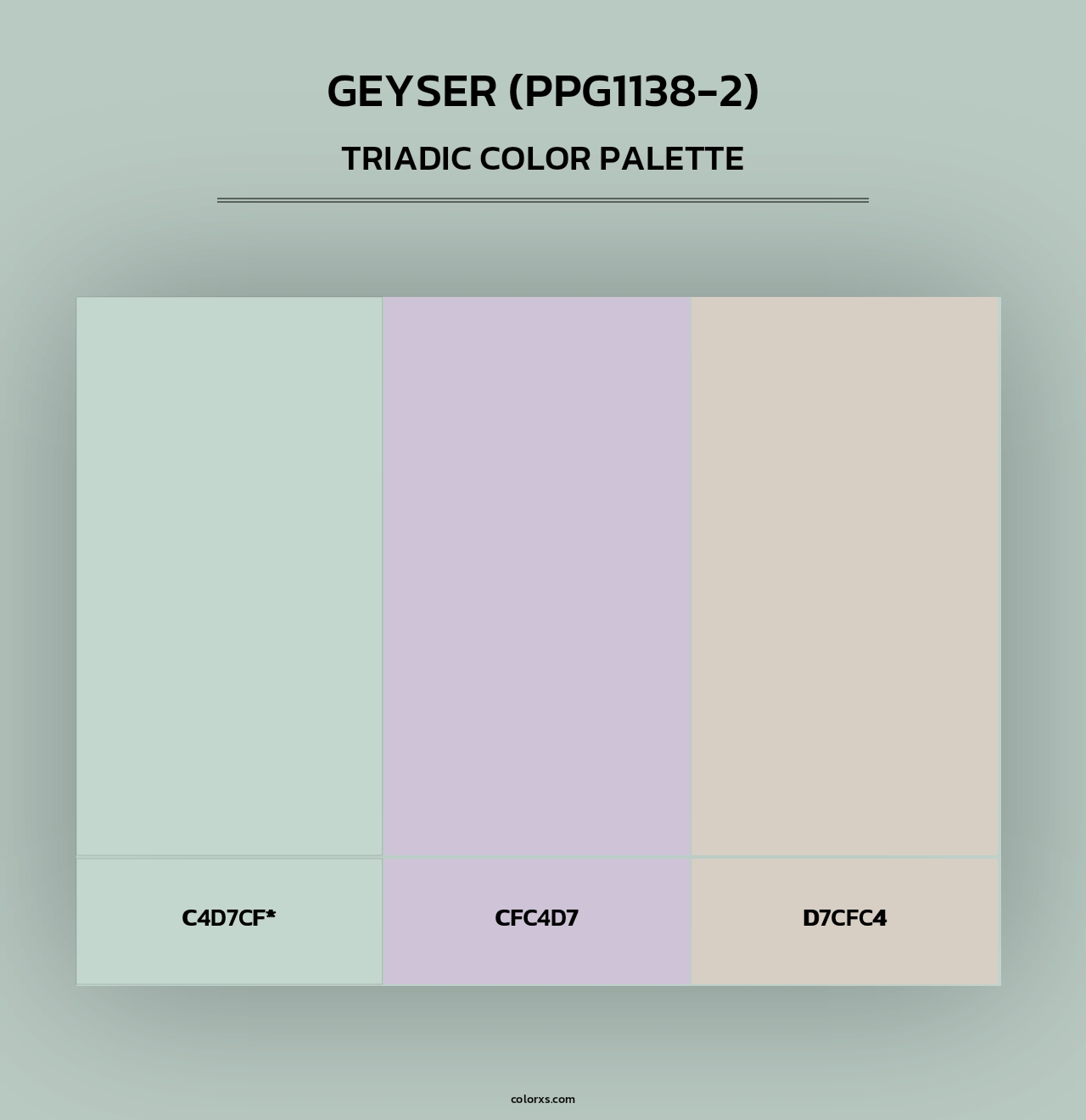Geyser (PPG1138-2) - Triadic Color Palette