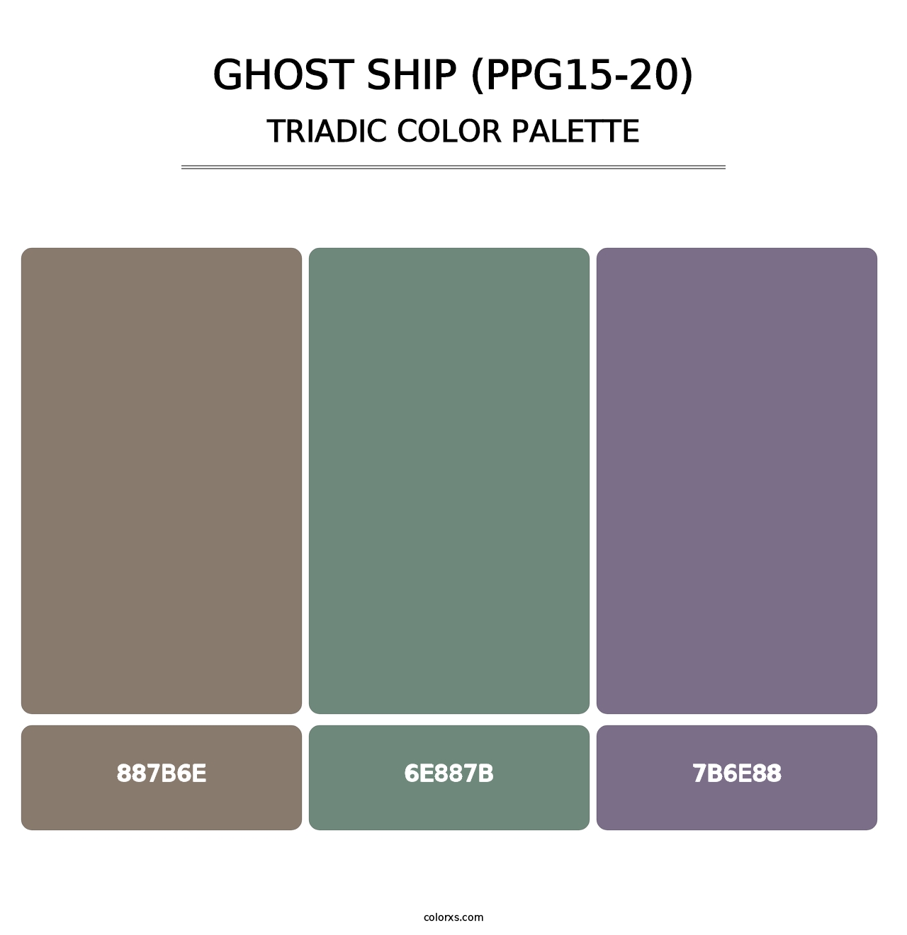 Ghost Ship (PPG15-20) - Triadic Color Palette
