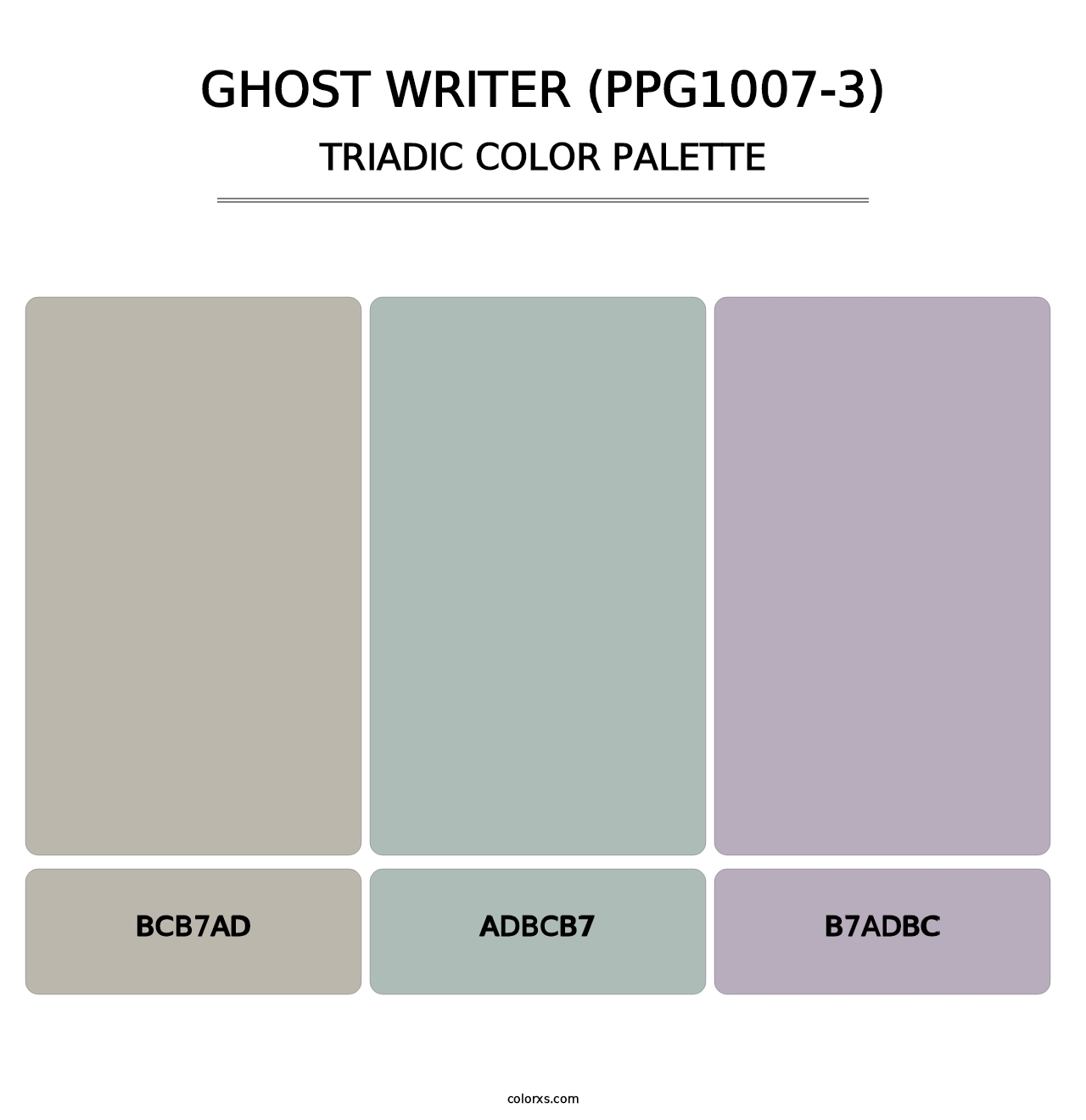 Ghost Writer (PPG1007-3) - Triadic Color Palette