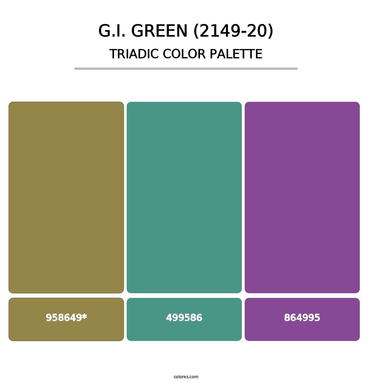 G.I. Green (2149-20) - Triadic Color Palette