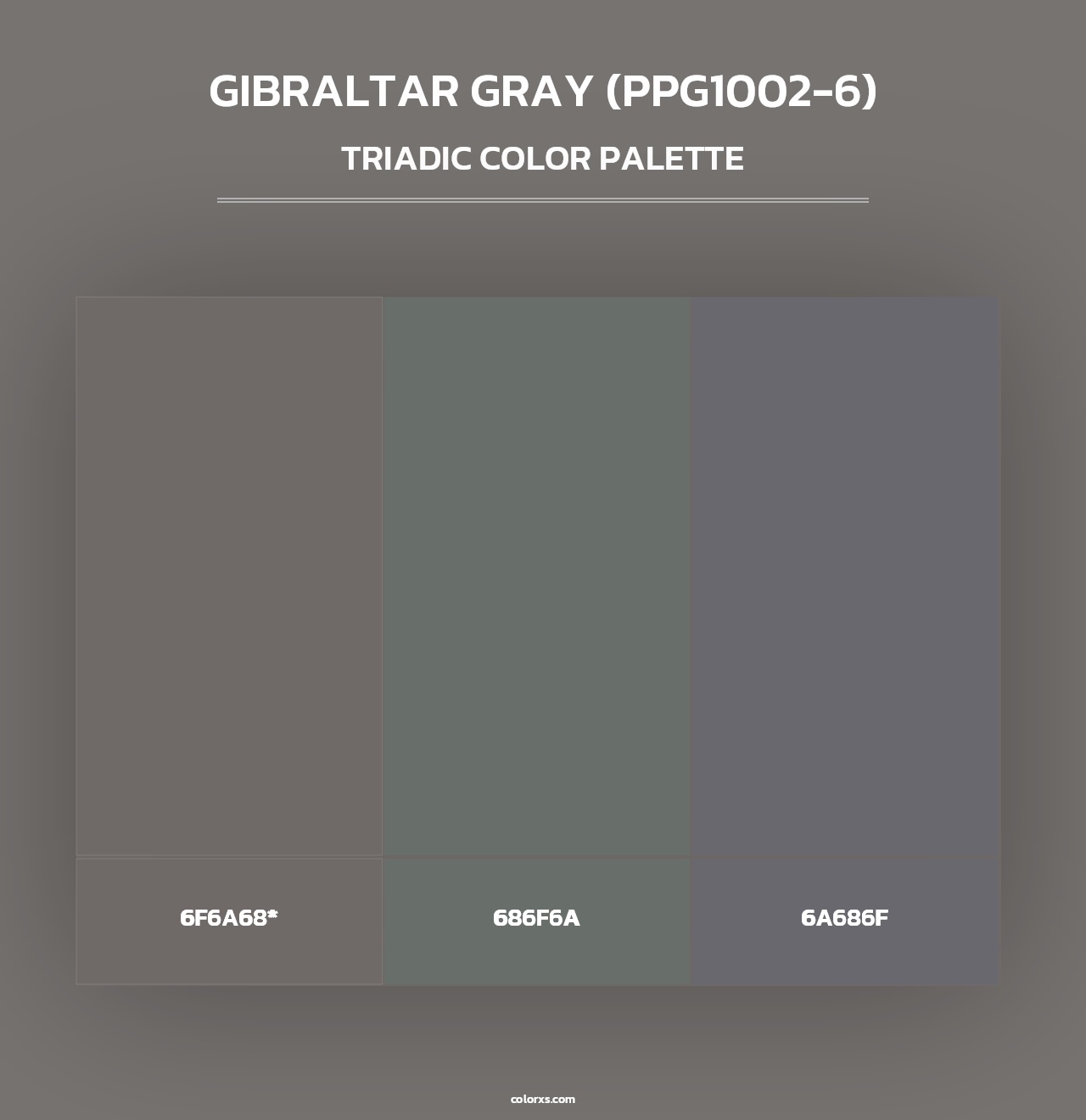 Gibraltar Gray (PPG1002-6) - Triadic Color Palette