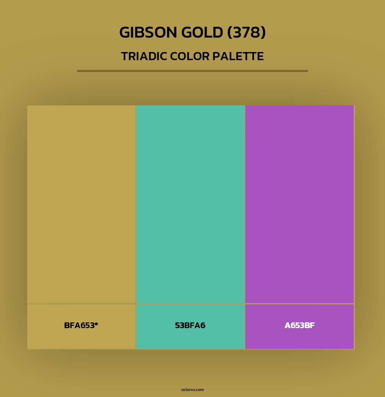 Gibson Gold (378) - Triadic Color Palette