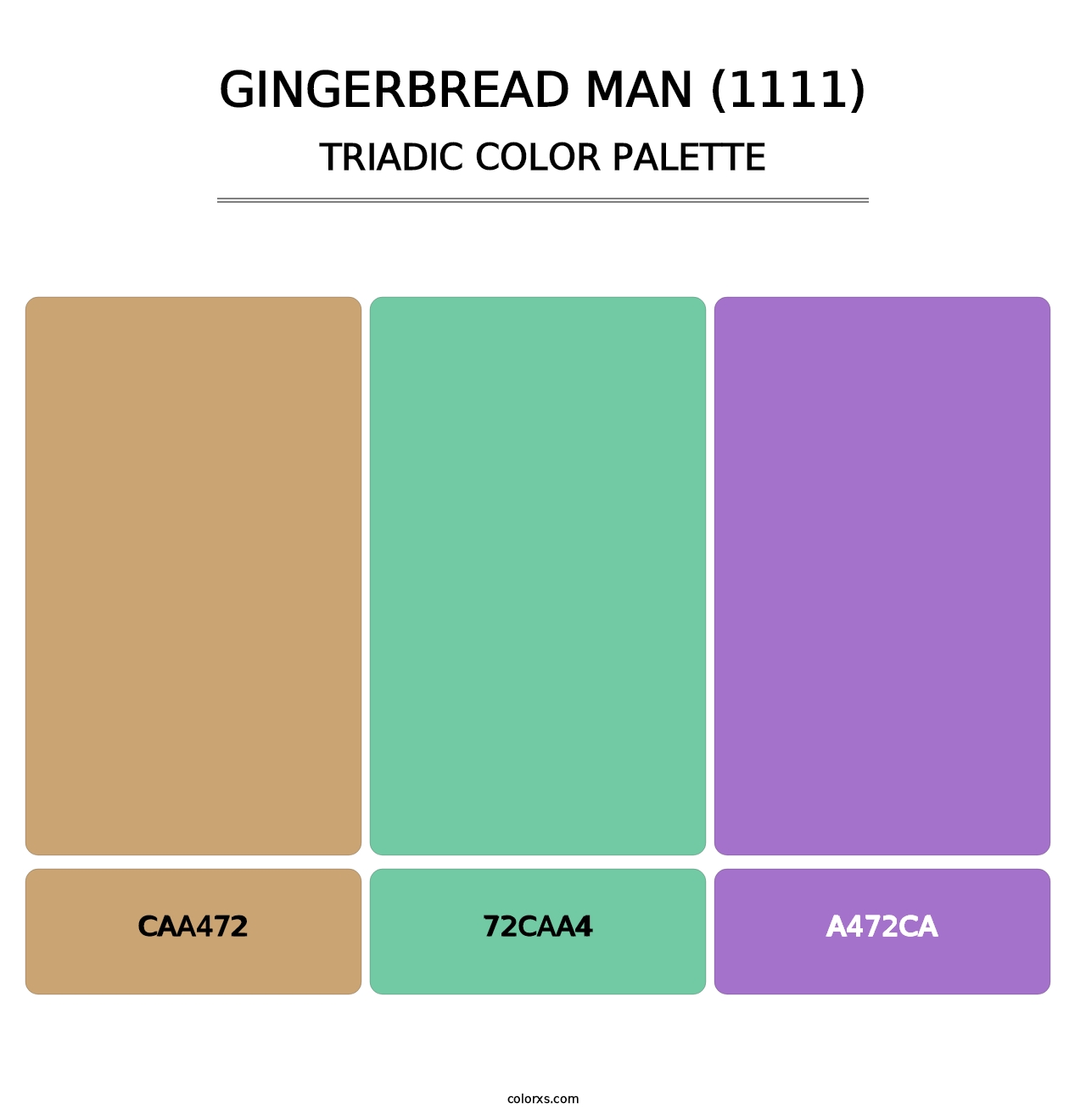 Gingerbread Man (1111) - Triadic Color Palette