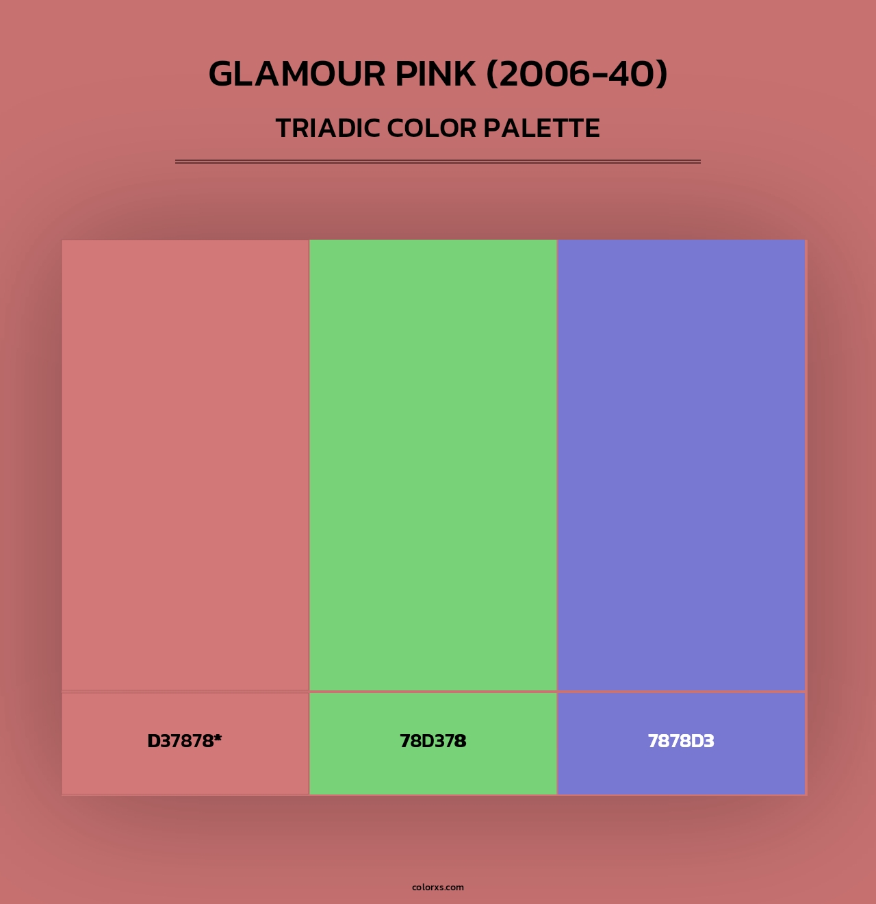 Glamour Pink (2006-40) - Triadic Color Palette