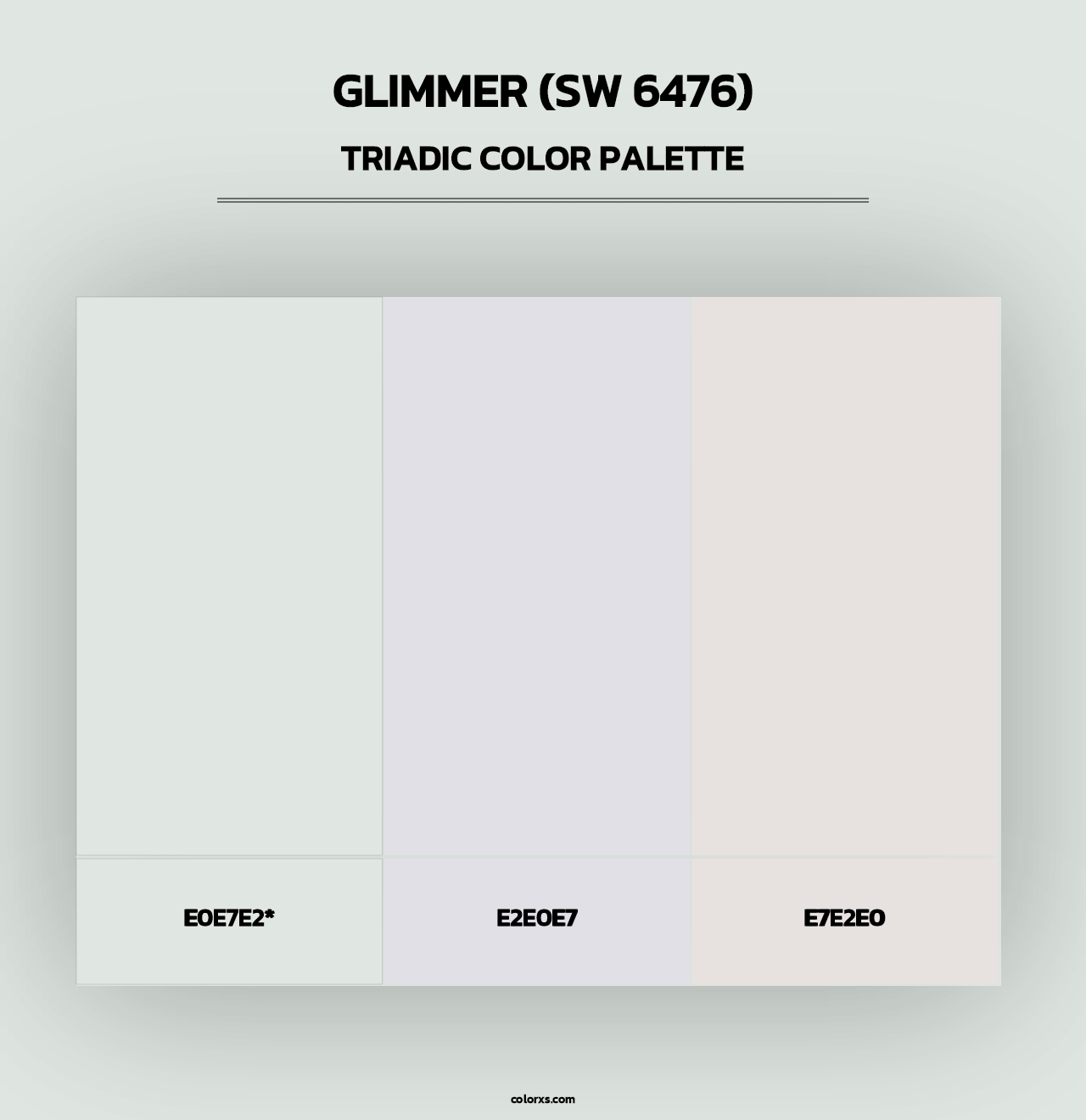 Glimmer (SW 6476) - Triadic Color Palette