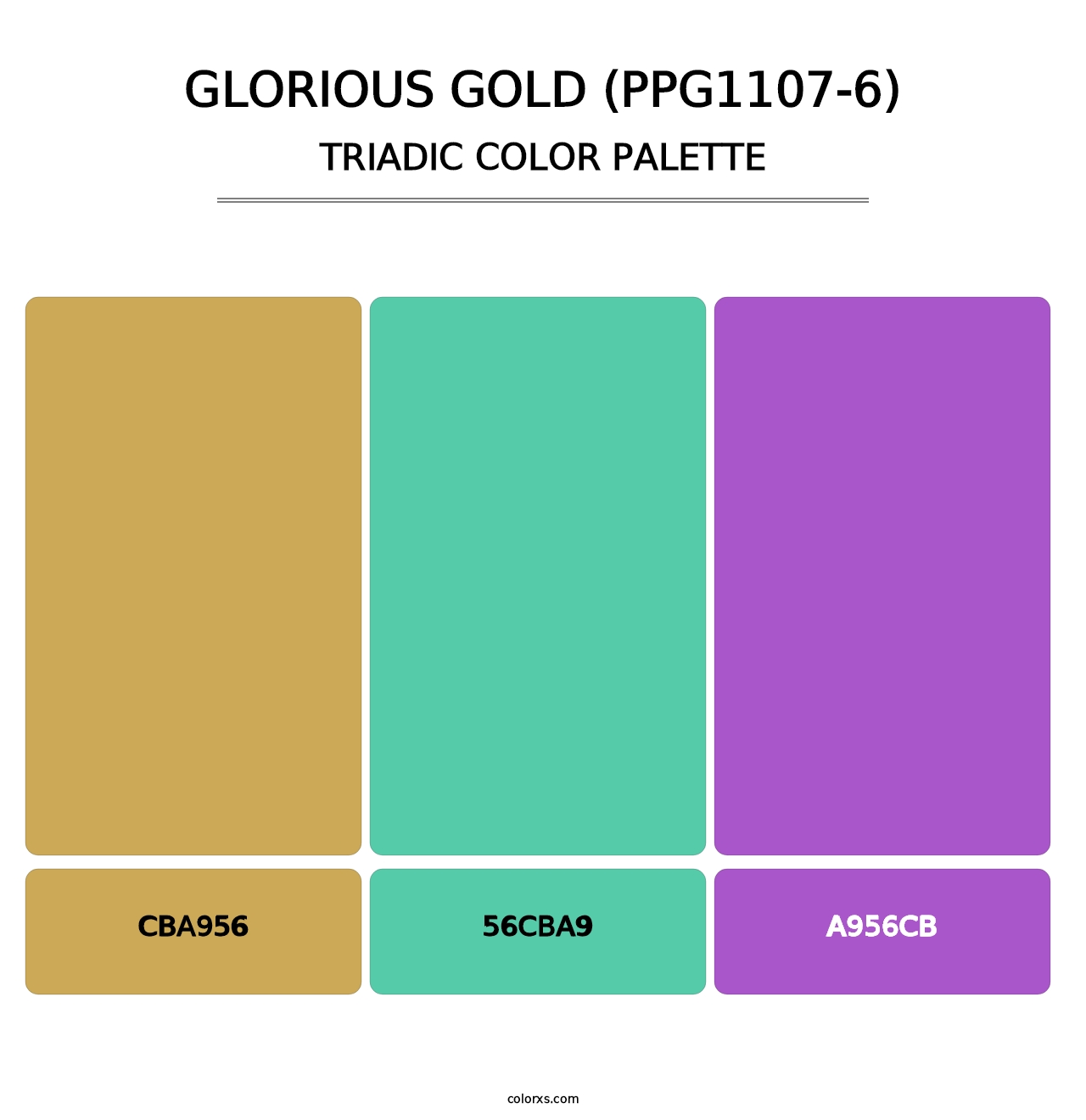 Glorious Gold (PPG1107-6) - Triadic Color Palette