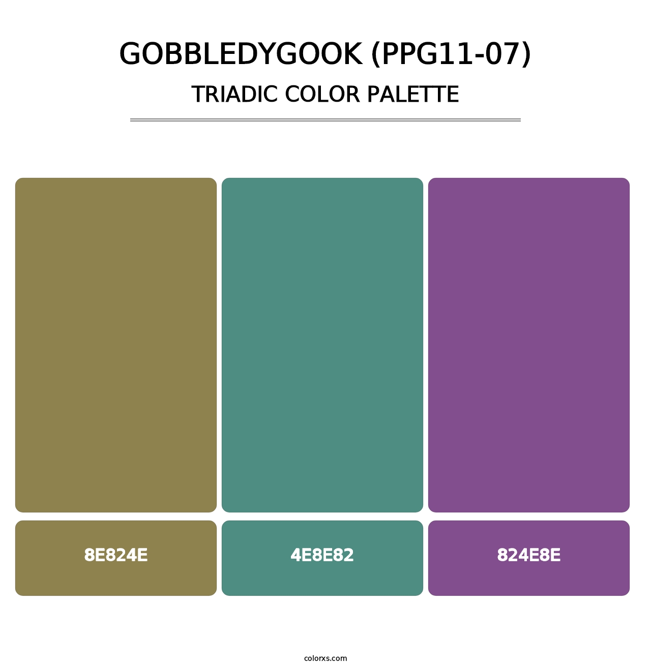 Gobbledygook (PPG11-07) - Triadic Color Palette