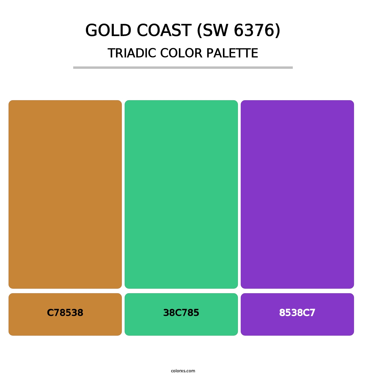 Gold Coast (SW 6376) - Triadic Color Palette