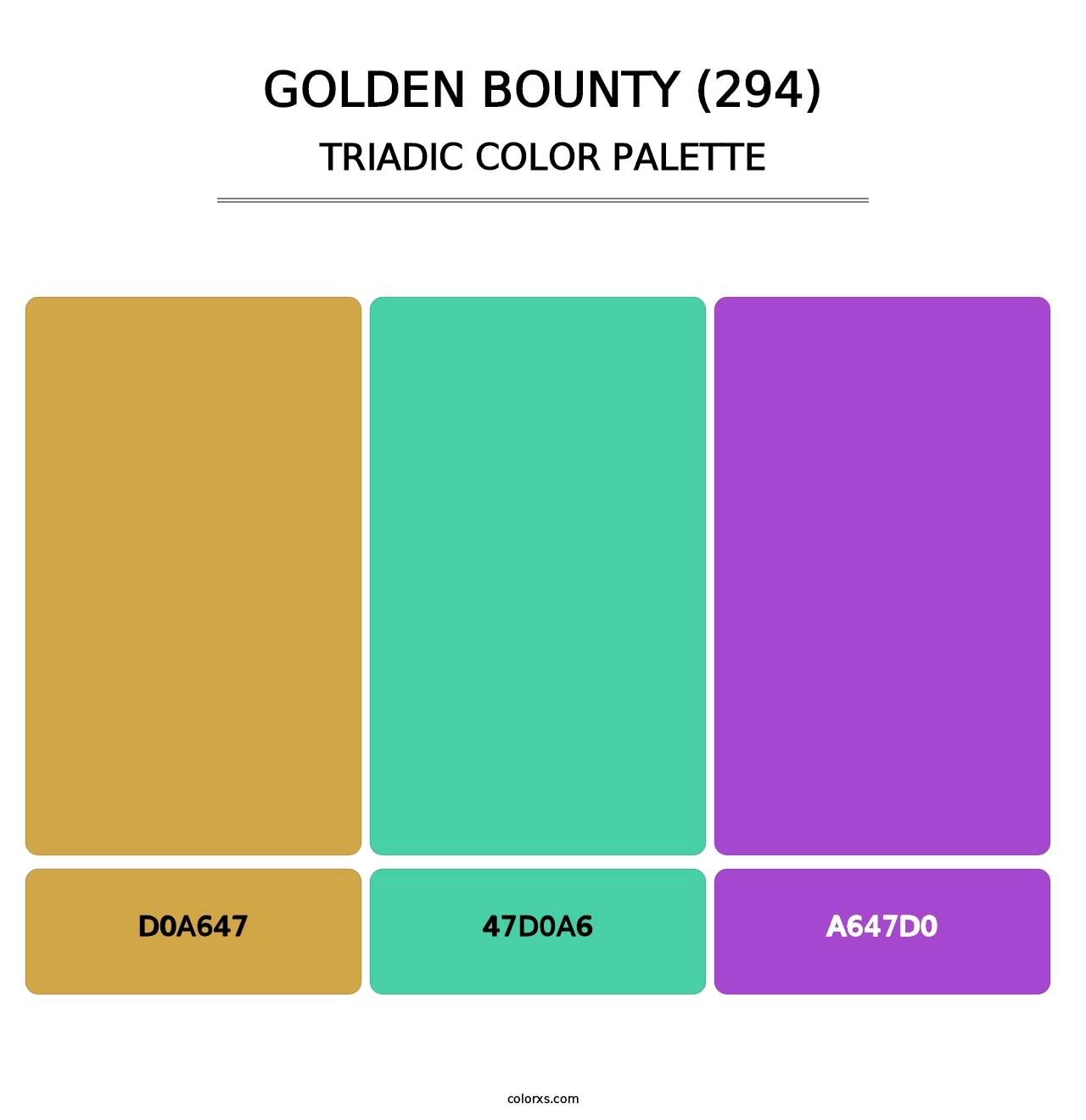 Golden Bounty (294) - Triadic Color Palette