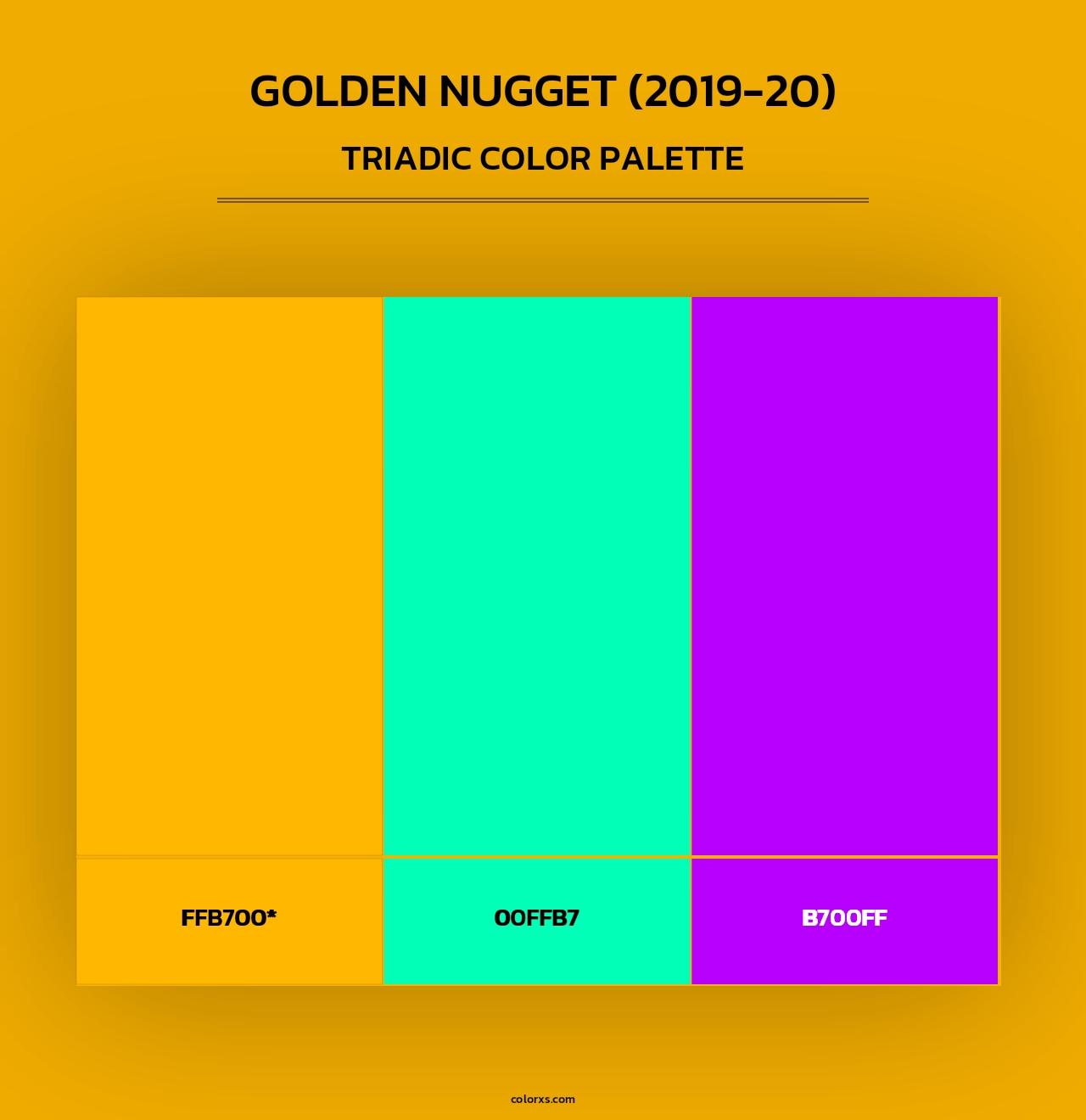 Golden Nugget (2019-20) - Triadic Color Palette