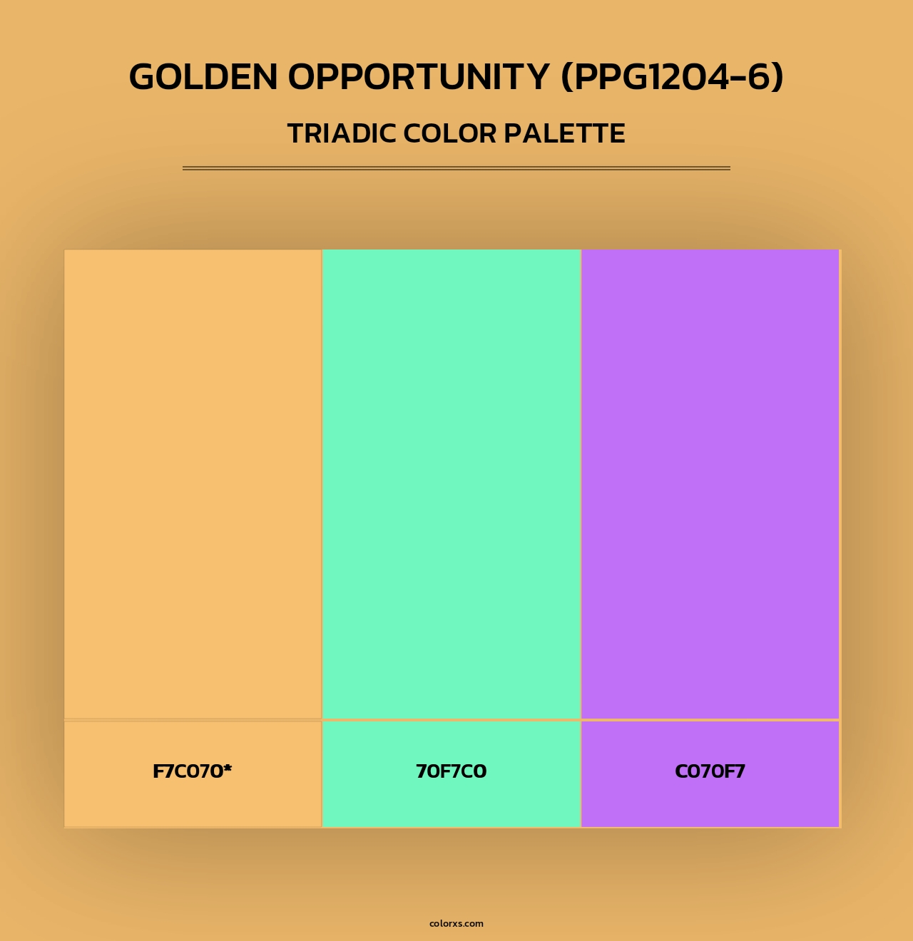 Golden Opportunity (PPG1204-6) - Triadic Color Palette