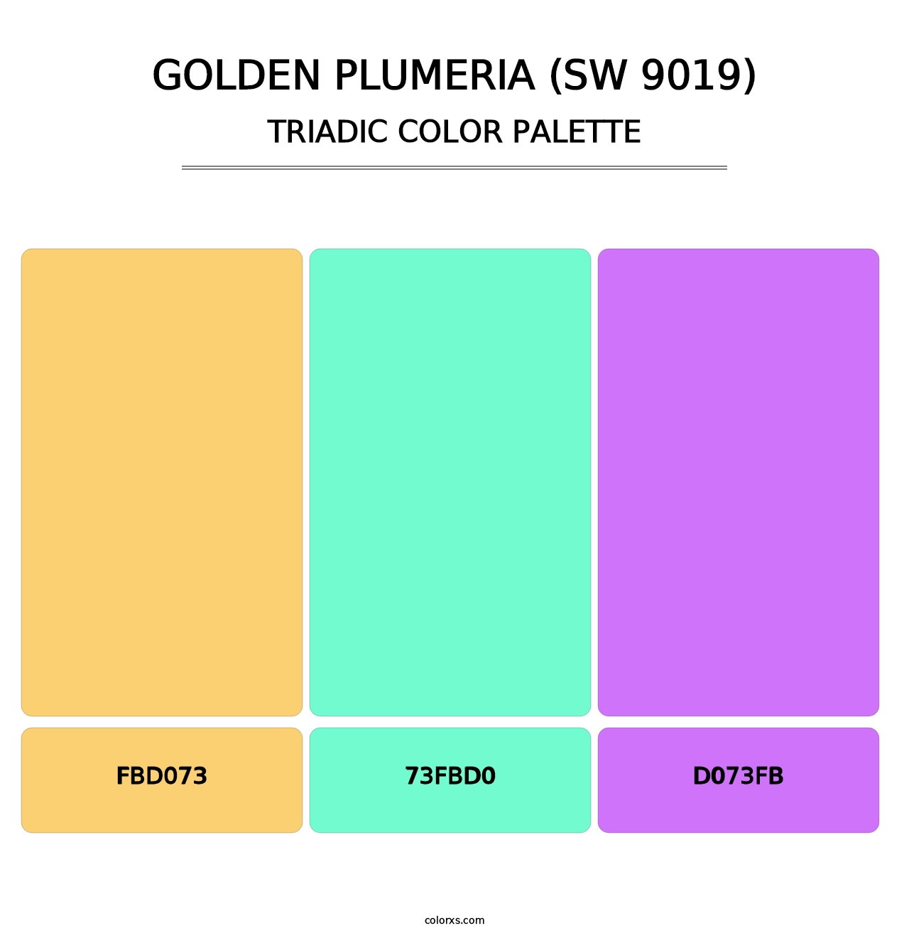 Golden Plumeria (SW 9019) - Triadic Color Palette