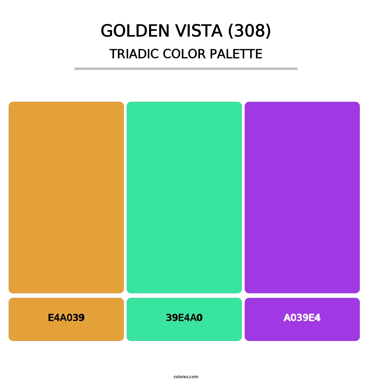 Golden Vista (308) - Triadic Color Palette
