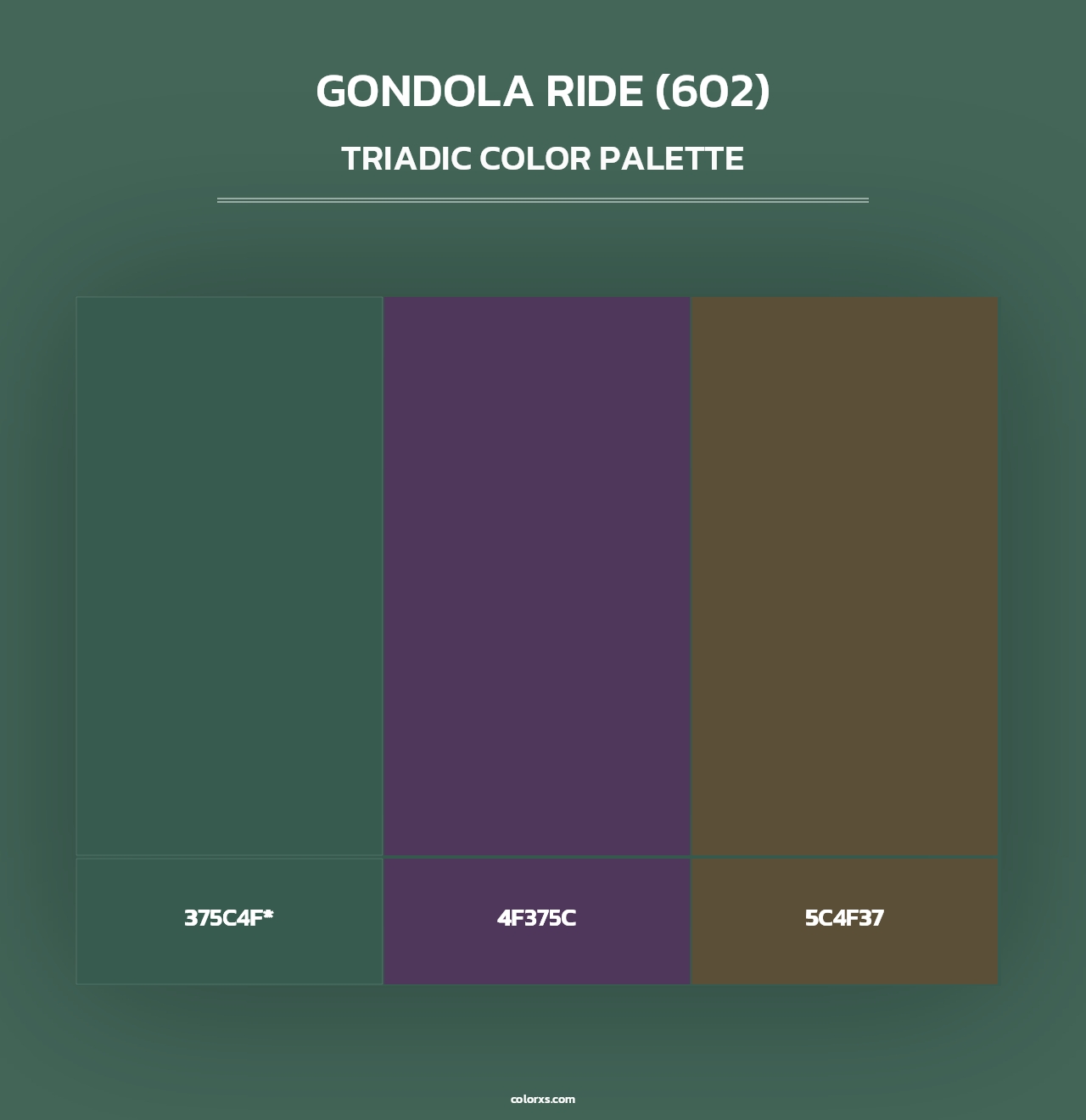 Gondola Ride (602) - Triadic Color Palette