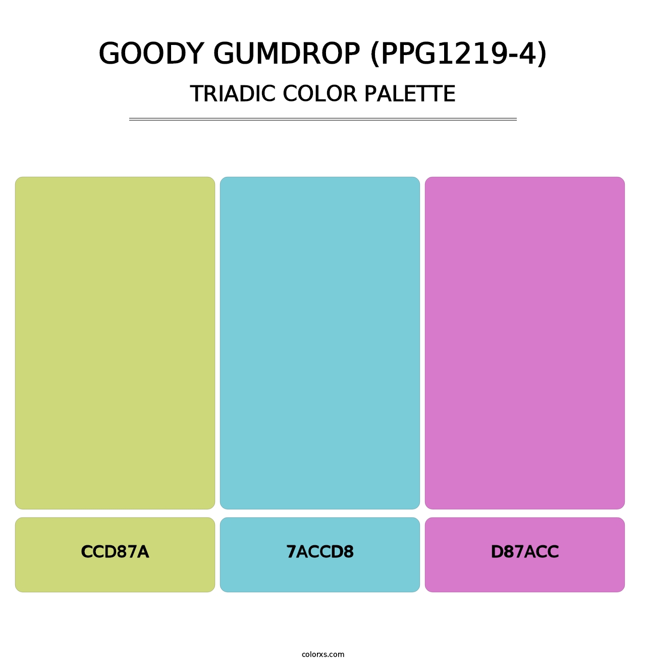 Goody Gumdrop (PPG1219-4) - Triadic Color Palette