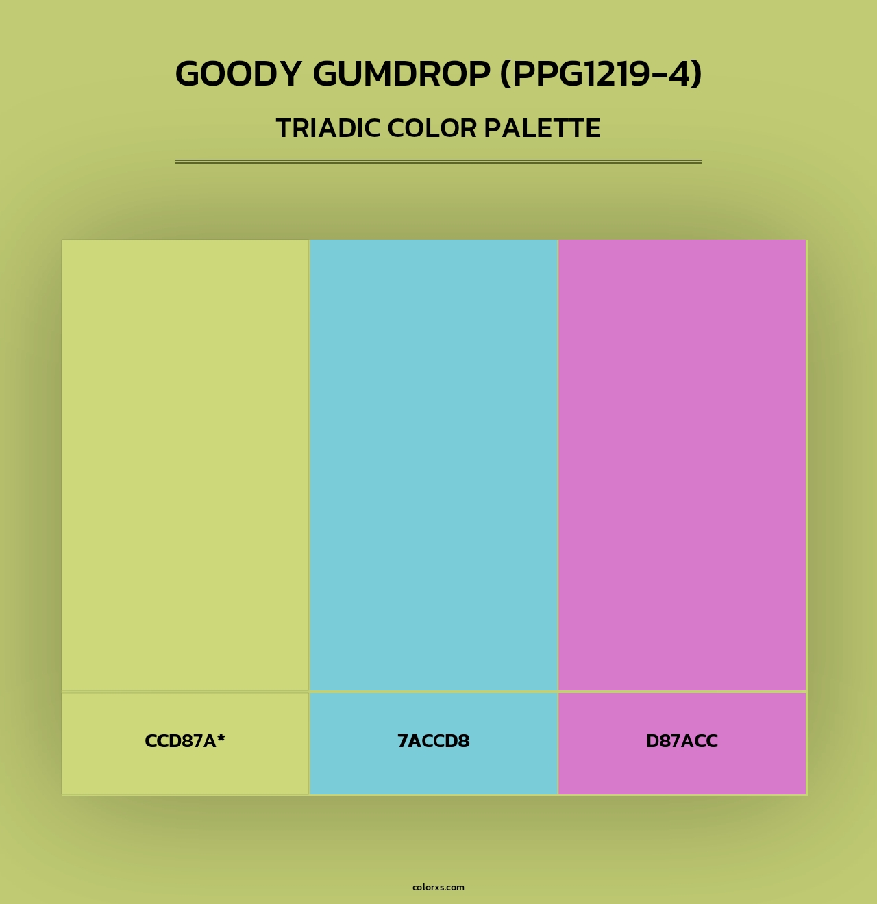 Goody Gumdrop (PPG1219-4) - Triadic Color Palette