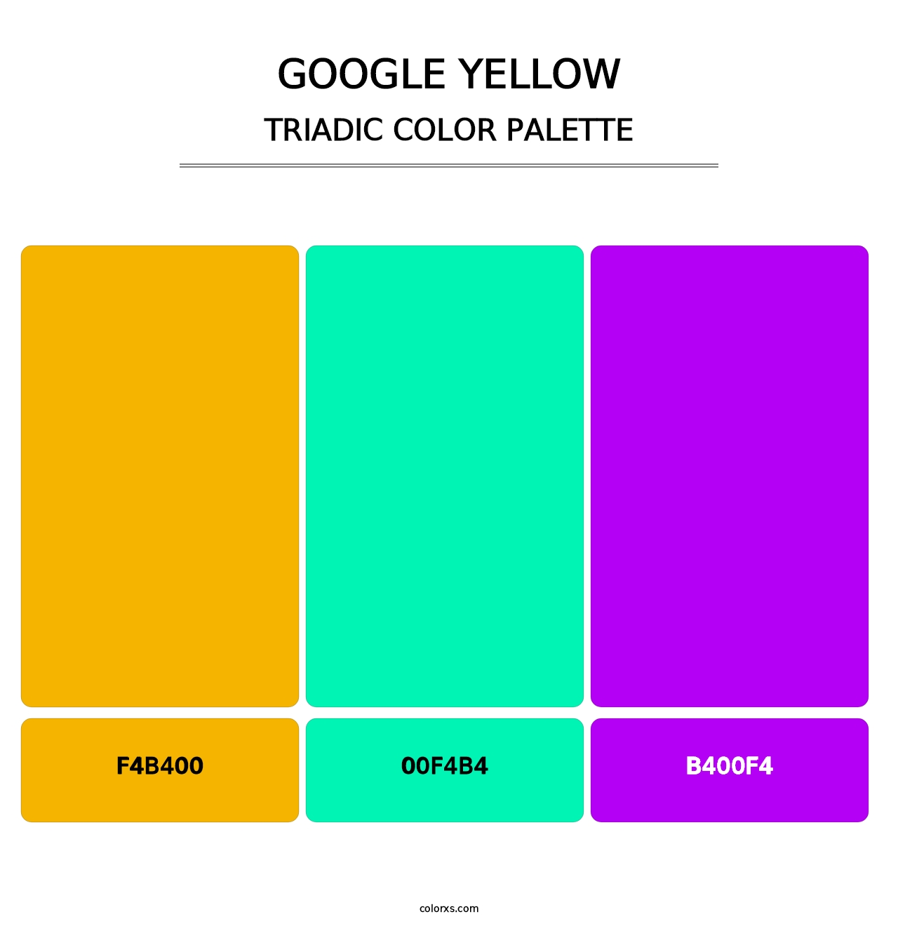 Google Yellow - Triadic Color Palette