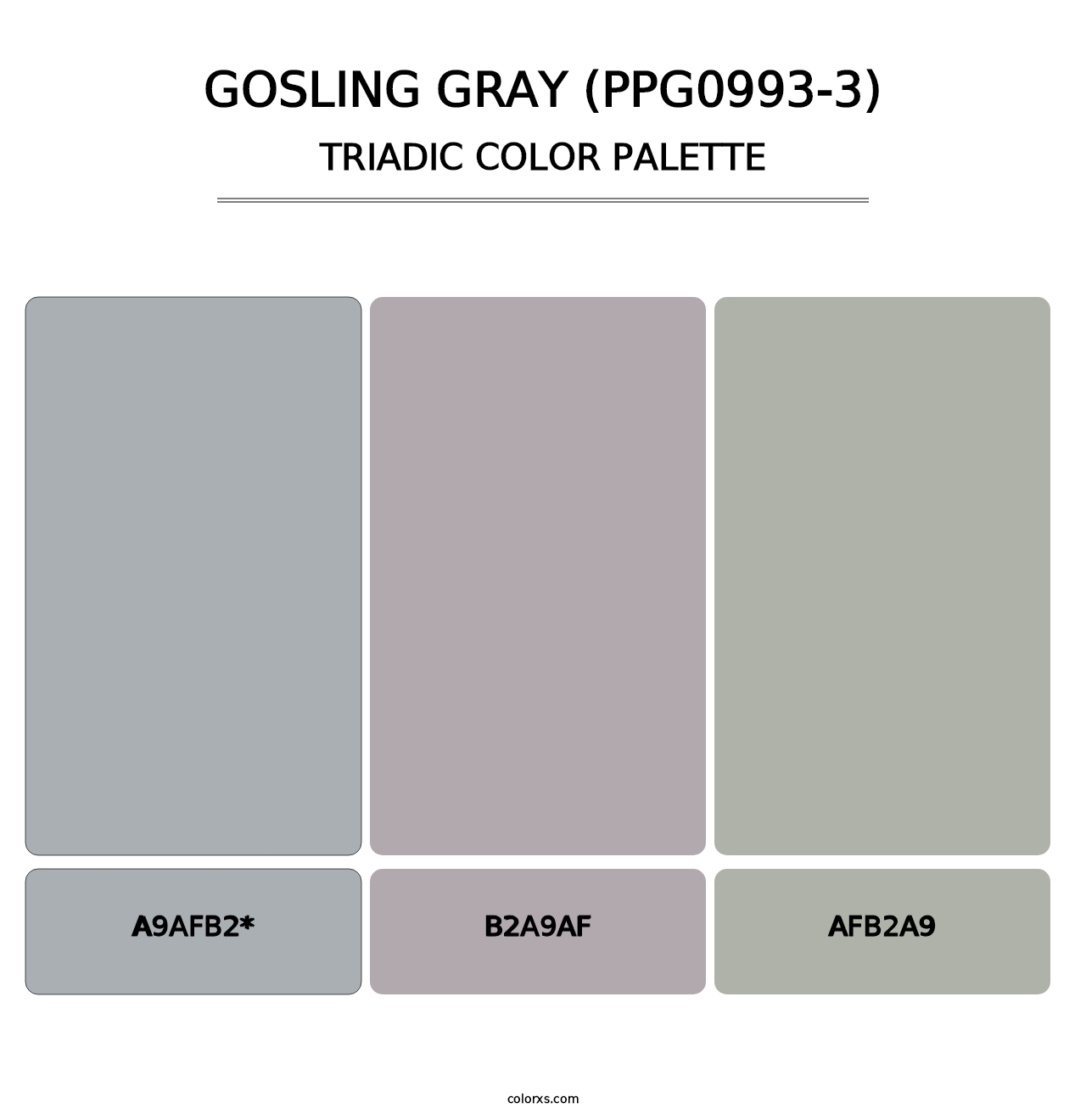 Gosling Gray (PPG0993-3) - Triadic Color Palette