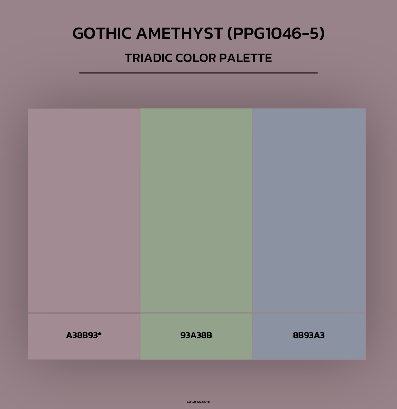 Gothic Amethyst (PPG1046-5) - Triadic Color Palette