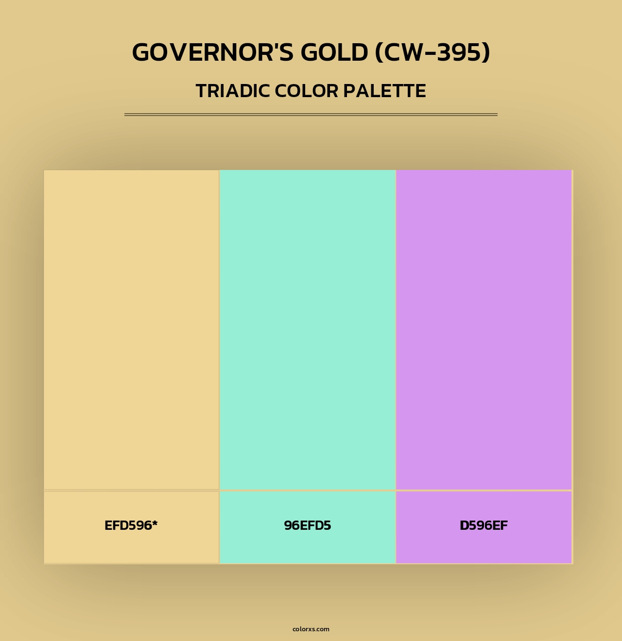 Governor's Gold (CW-395) - Triadic Color Palette