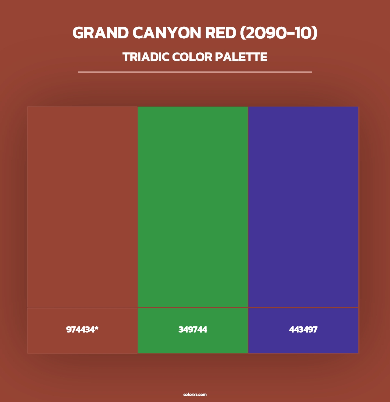 Grand Canyon Red (2090-10) - Triadic Color Palette