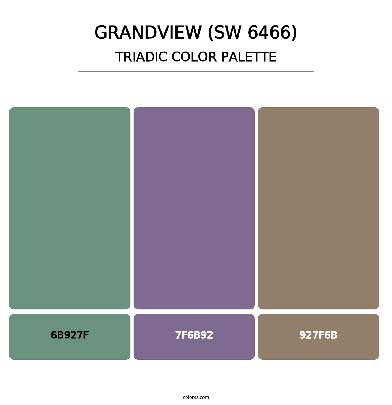 Grandview (SW 6466) - Triadic Color Palette