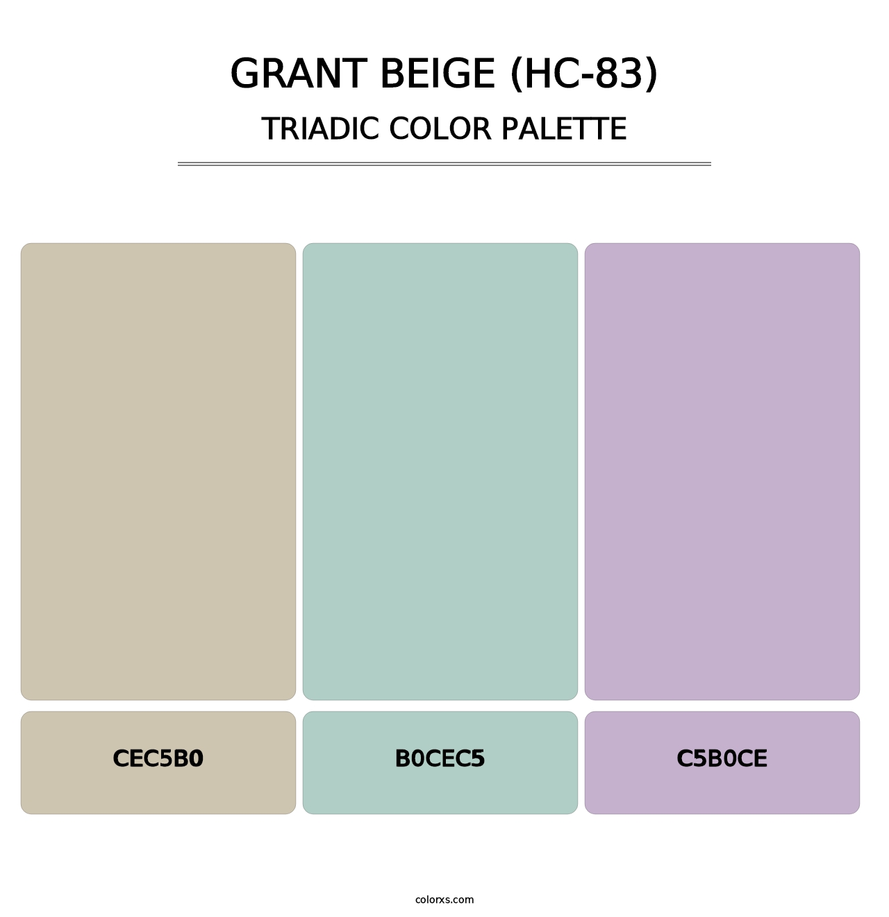 Grant Beige (HC-83) - Triadic Color Palette