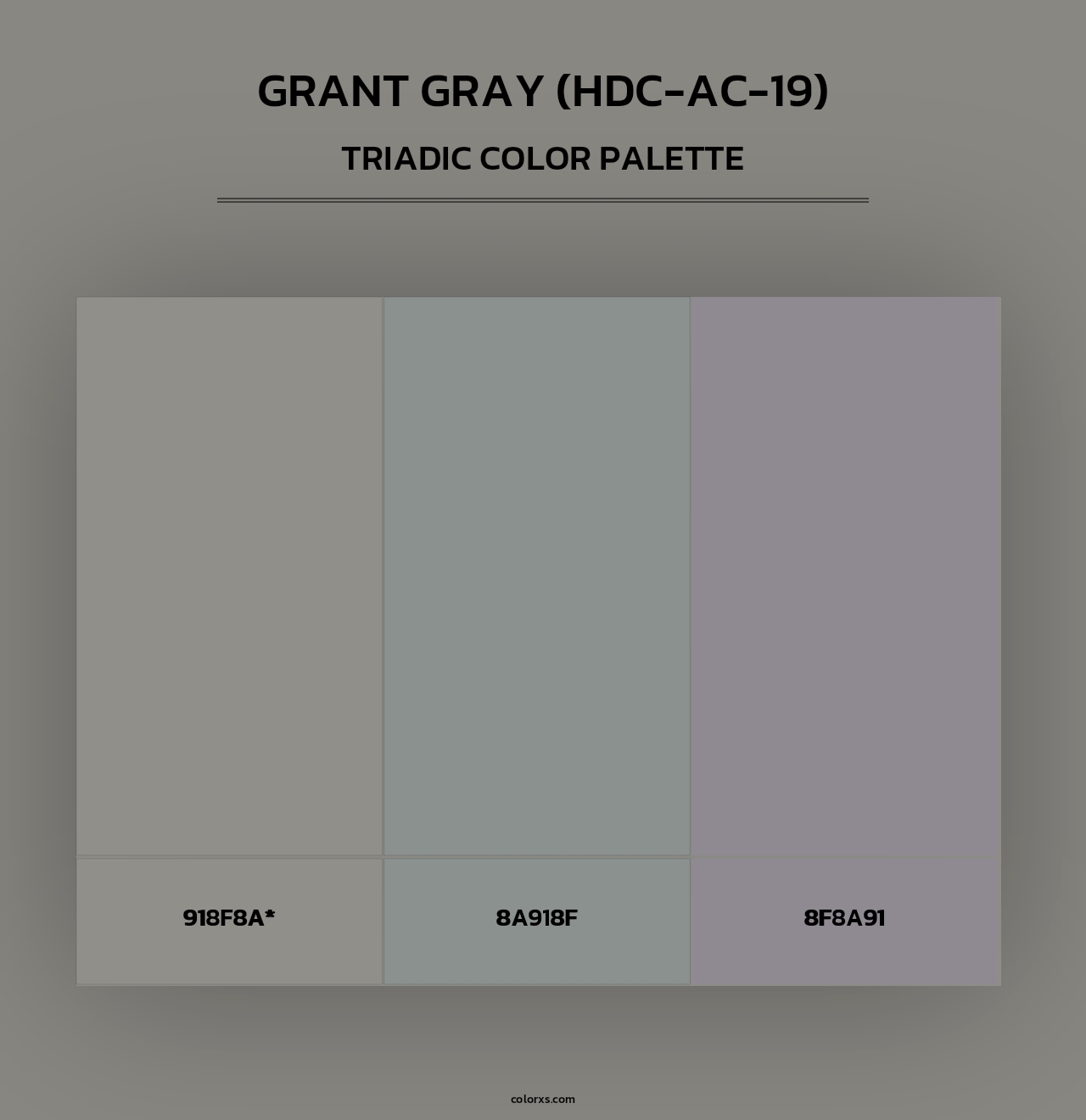 Grant Gray (HDC-AC-19) - Triadic Color Palette