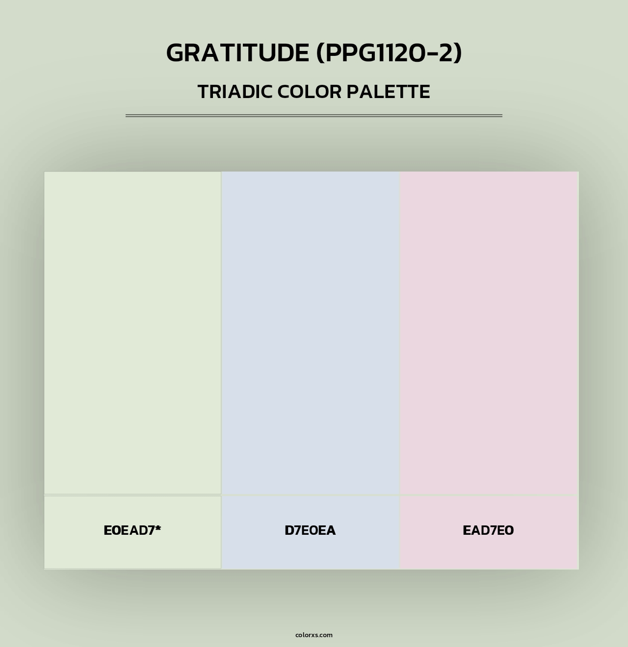 Gratitude (PPG1120-2) - Triadic Color Palette