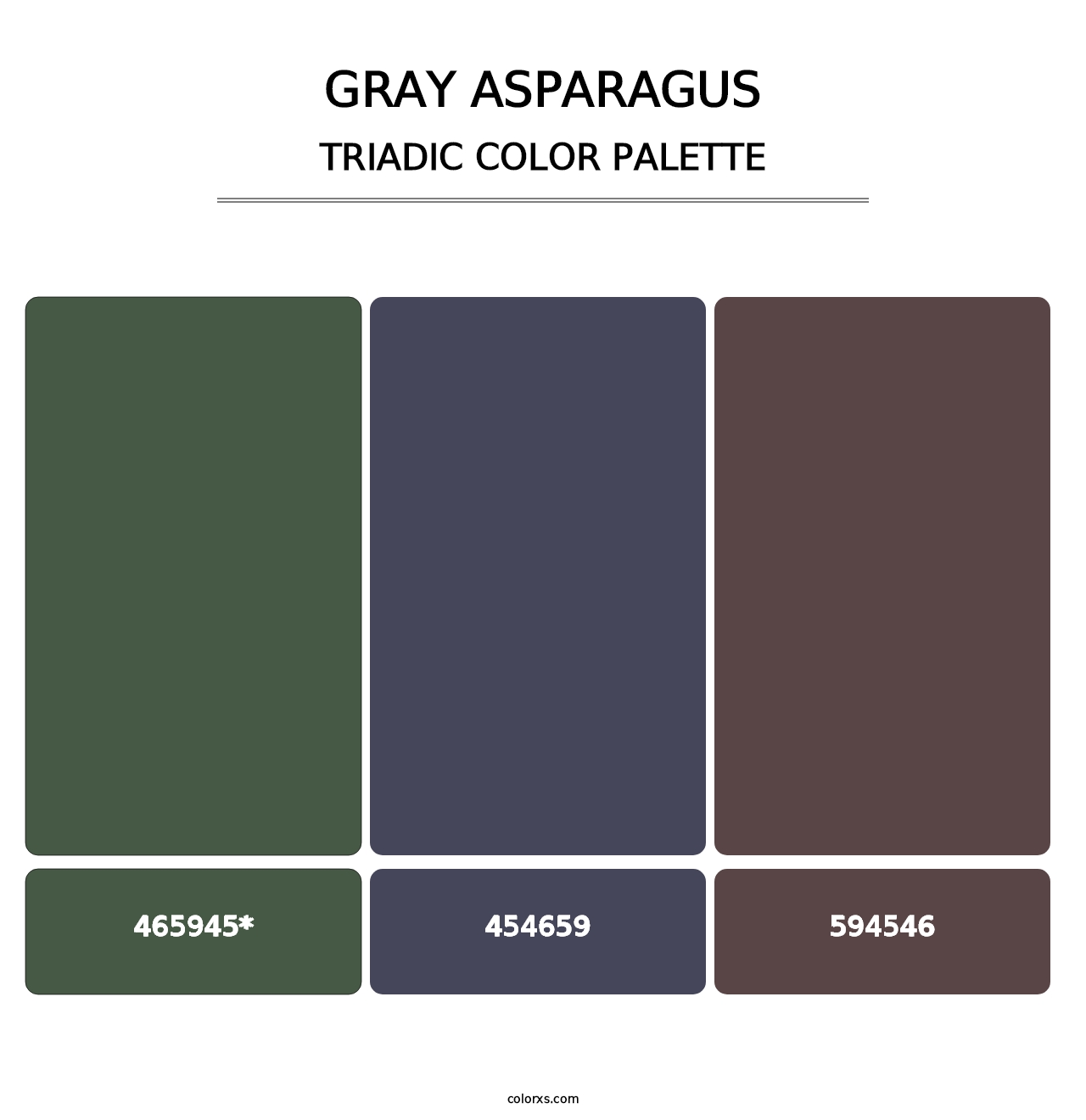 Gray Asparagus - Triadic Color Palette