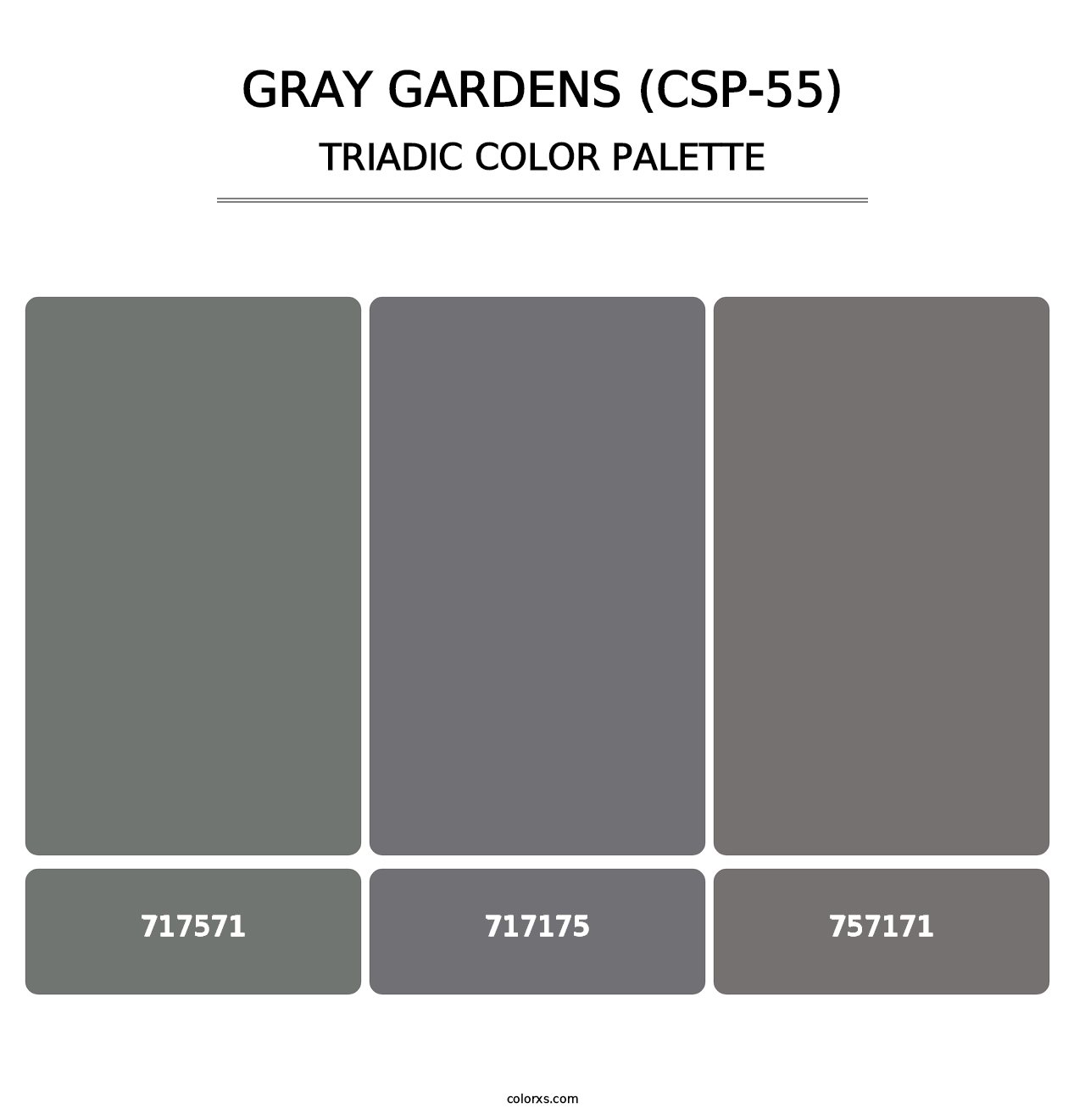 Gray Gardens (CSP-55) - Triadic Color Palette