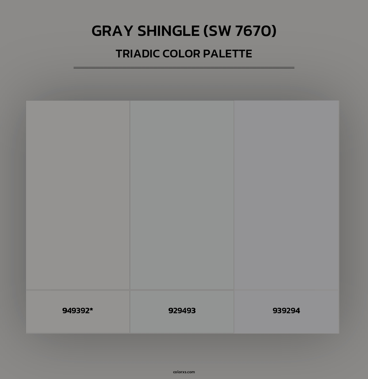 Gray Shingle (SW 7670) - Triadic Color Palette