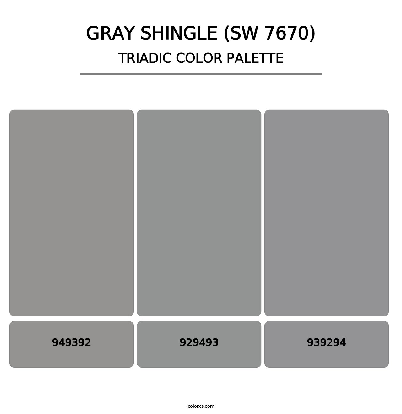 Gray Shingle (SW 7670) - Triadic Color Palette