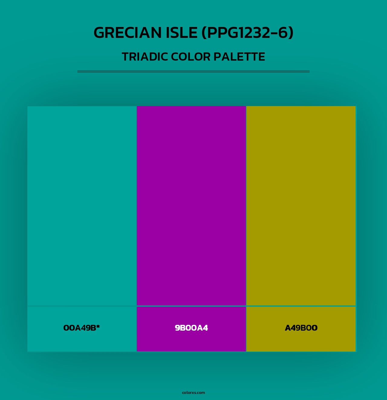 Grecian Isle (PPG1232-6) - Triadic Color Palette