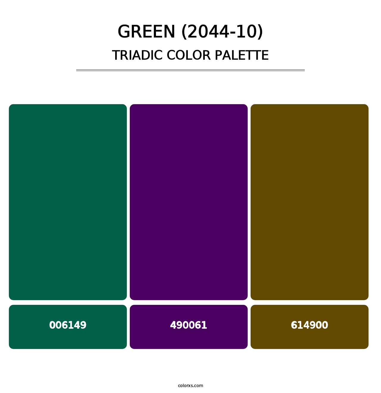 Green (2044-10) - Triadic Color Palette
