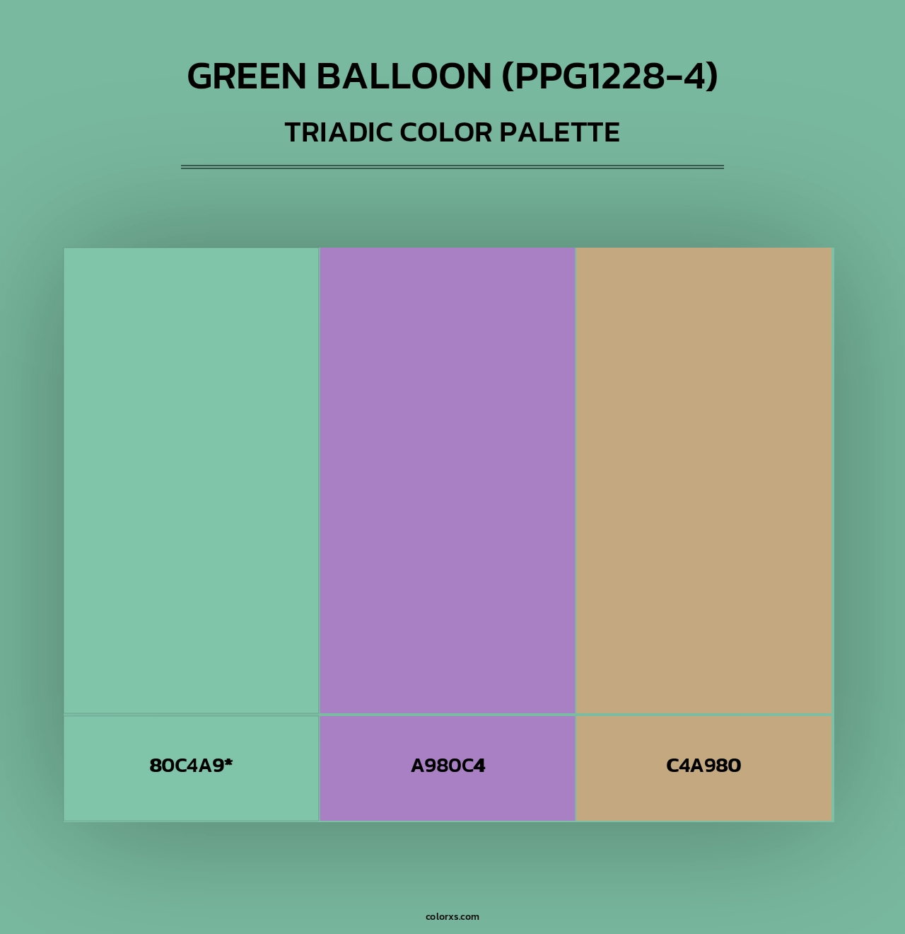 Green Balloon (PPG1228-4) - Triadic Color Palette