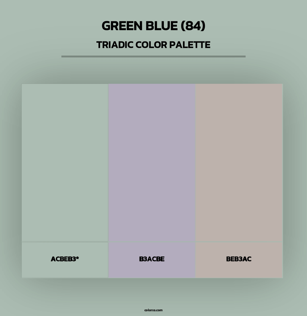 Green Blue (84) - Triadic Color Palette