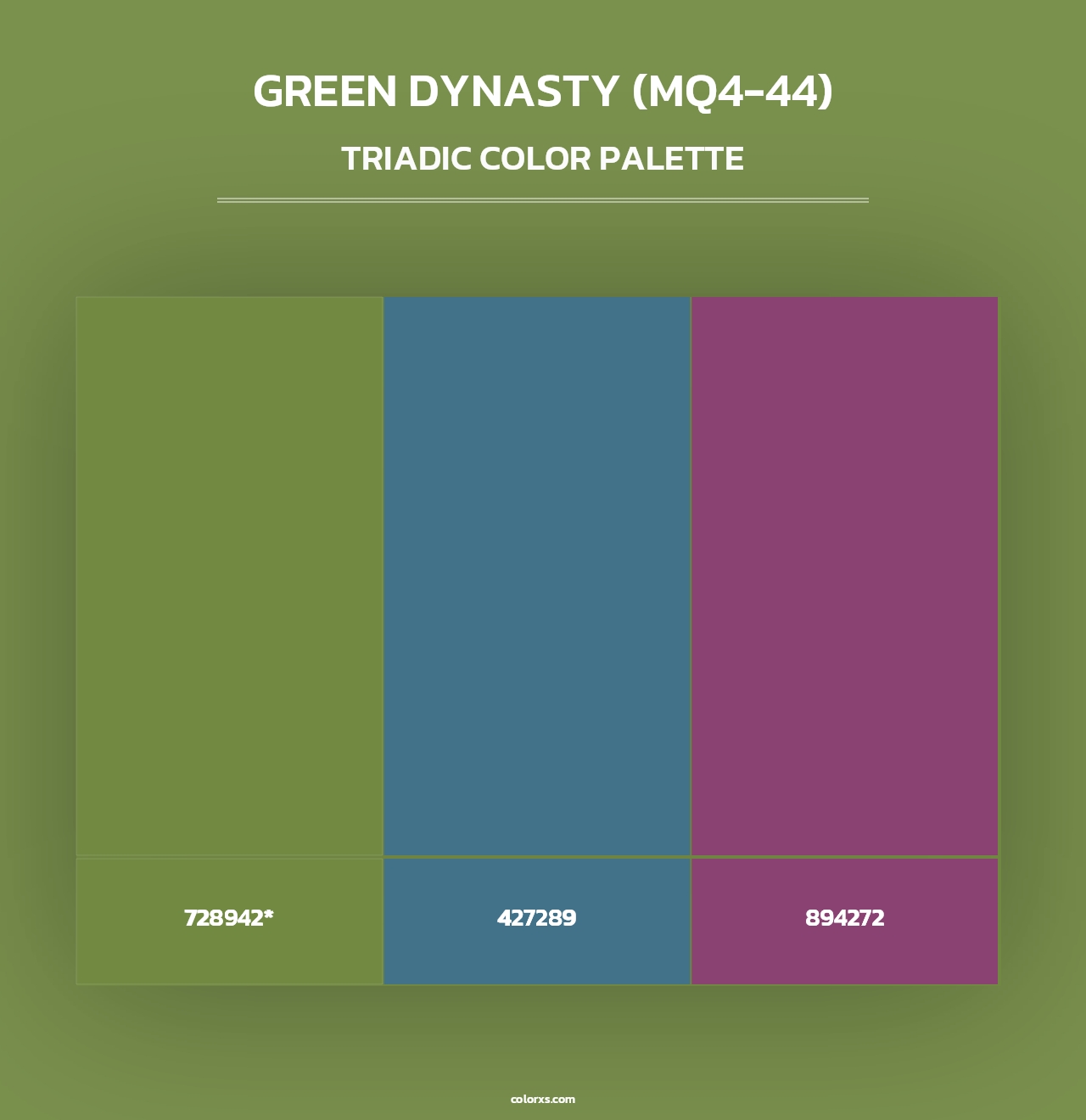 Green Dynasty (MQ4-44) - Triadic Color Palette