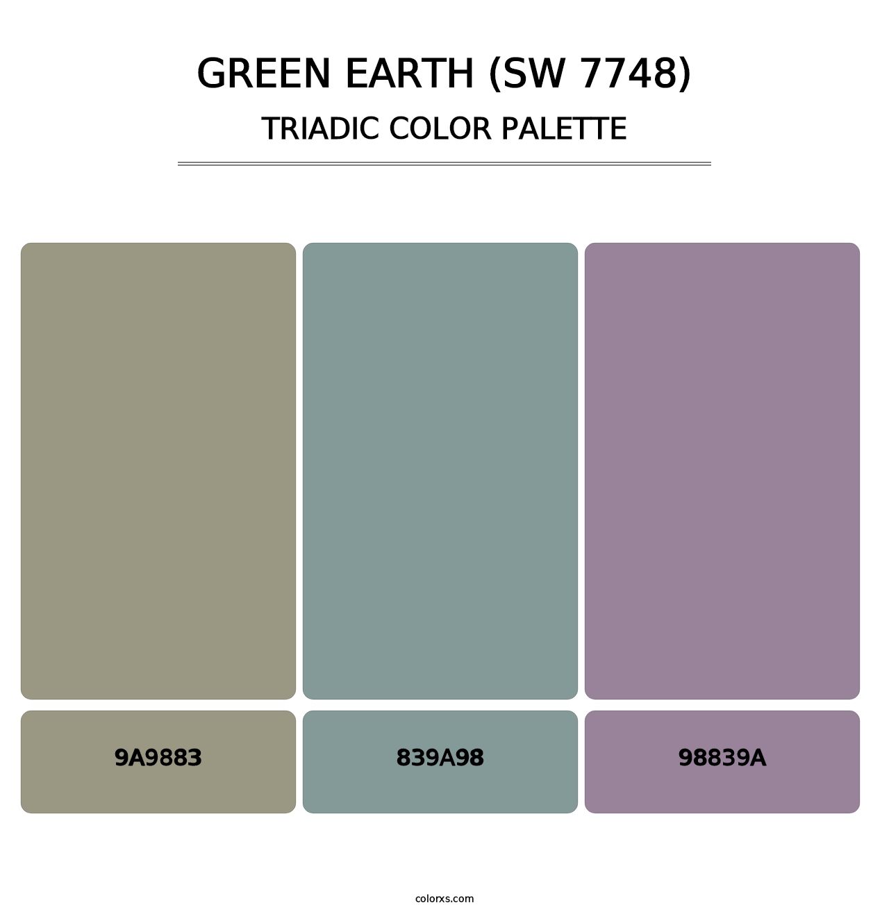 Green Earth (SW 7748) - Triadic Color Palette