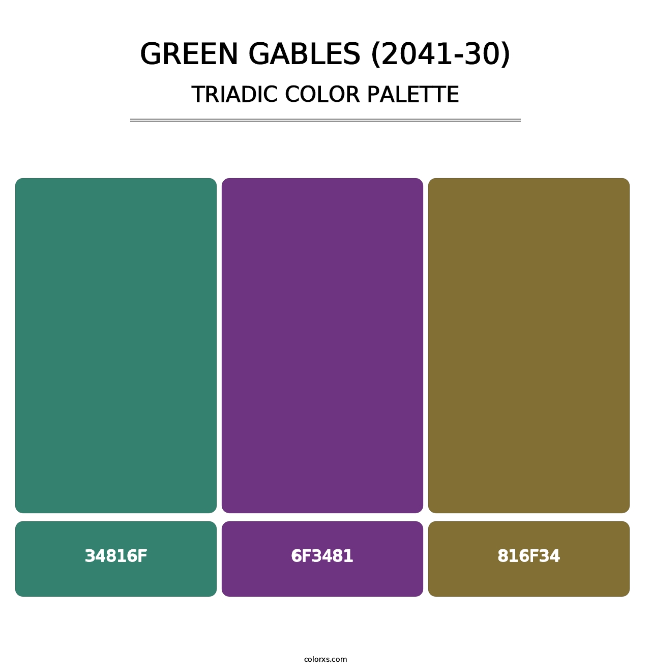 Green Gables (2041-30) - Triadic Color Palette
