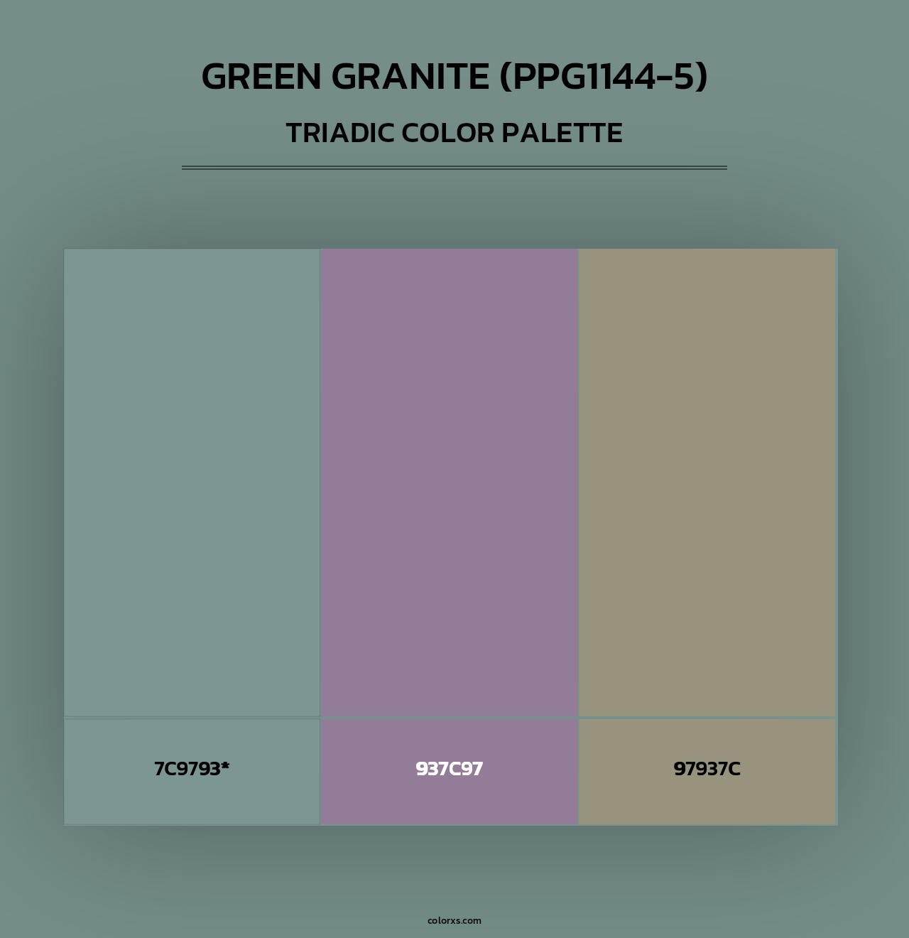Green Granite (PPG1144-5) - Triadic Color Palette