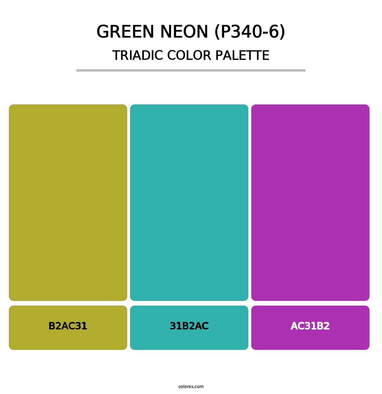 Green Neon (P340-6) - Triadic Color Palette